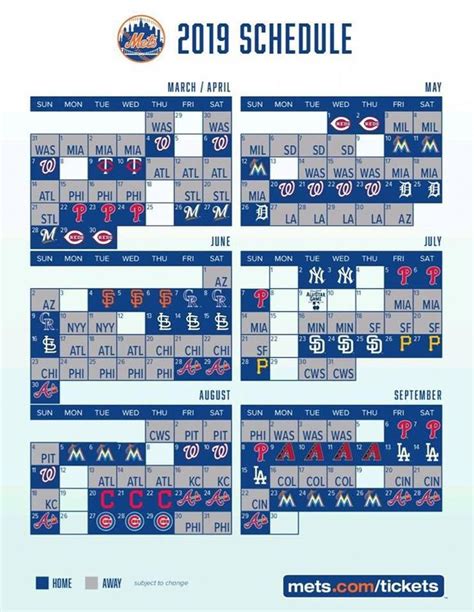 Ny Mets Printable Schedule