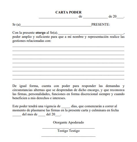 Descargar Carta Poder Para Imprimir En 2022 Fácil Y Rápido ️