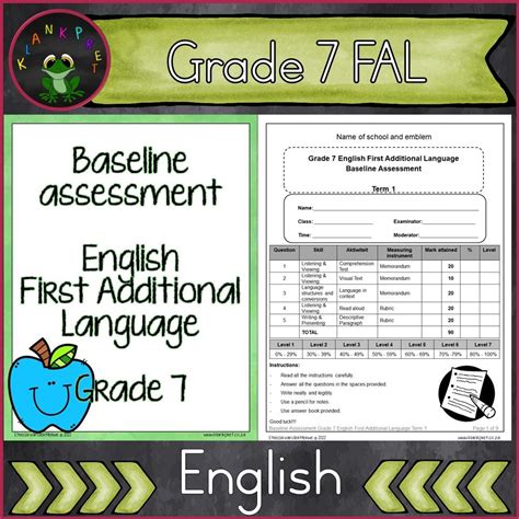 Grade 7 English First Additional Language Baseline Assessment Term 1