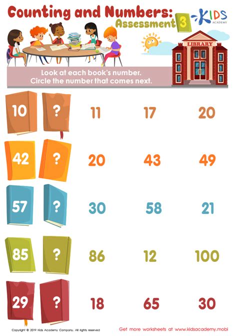 Counting And Numbers Assessment Worksheet For Kids