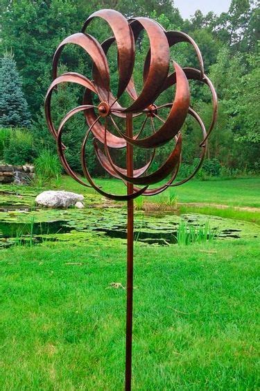 High Quality Artistic Outdoor Large Pure Copper Wind Sculptures Dual Spinners Home Décor