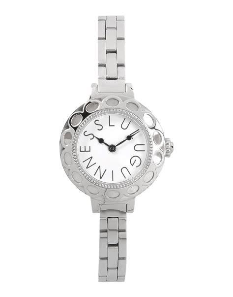 Lulu Guinness Wrist Watch In Silver Lyst