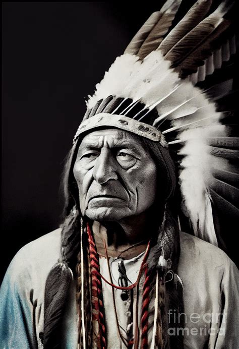 American Indian Chief Sioux Native American By Asar Studios Digital Art