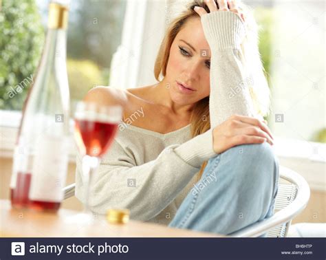 Woman Drinking Wine Stock Photo Alamy