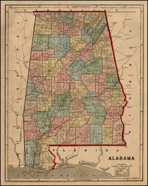 Alabama Barry Lawrence Ruderman Antique Maps Inc
