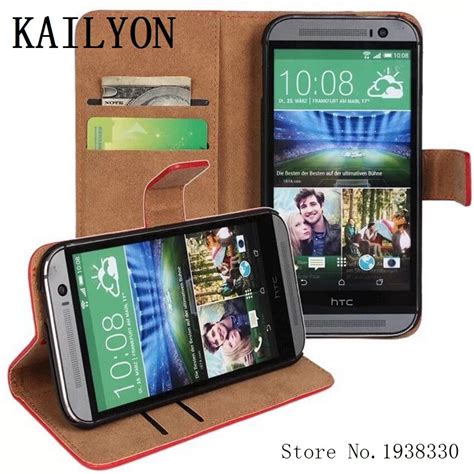 Kailyon Luxury Pu Flip Genuine Leather Case For Htc One M8 Wallet Style High Quality Mobile