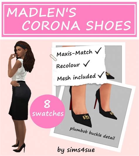 Madlens Corona Shoes Recolour At Sims4sue The Sims 4 Catalog