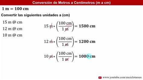 Metros A Centímetros M A Cm Conversiones Youtube