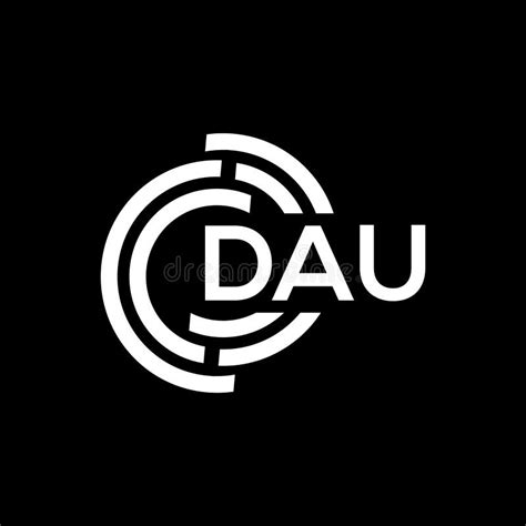 Dau Letter Logo Design On Black Background Dau Creative Initials