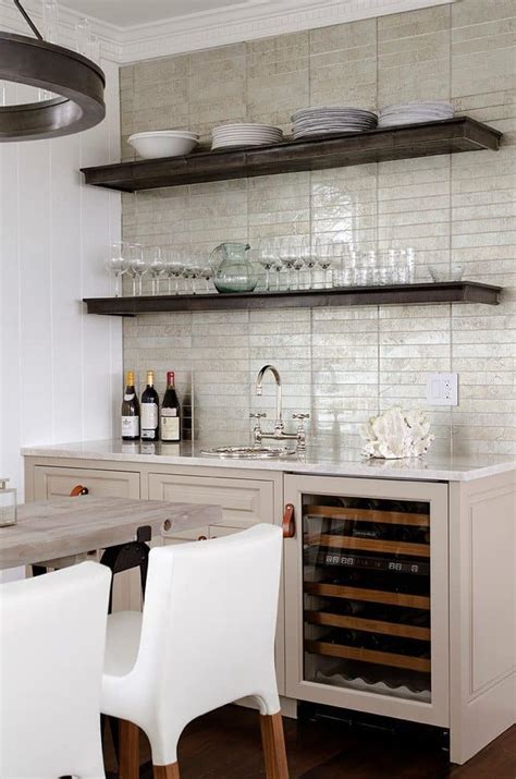 Open Kitchen Shelves Inspiration With Wine Rack