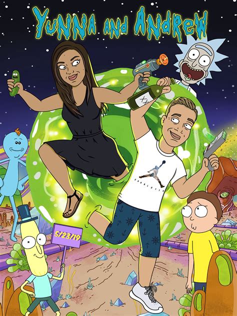 Rick And Morty Portrait Personalised Portrait In A Rick And Etsy