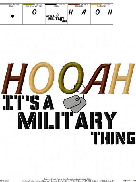 Military Embroidery Design Hooah Its A Military Thing Etsy