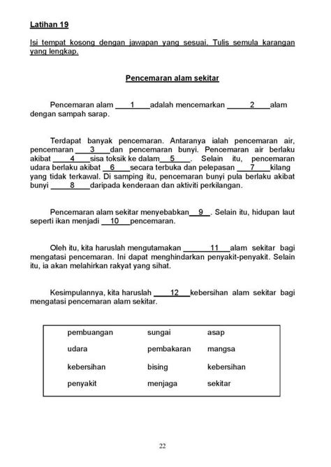 Karangan berdasarkan bahan rangsangan (1). 28 Set Latihan Karangan Isi Tempat Kosong, Sesuai Untuk ...