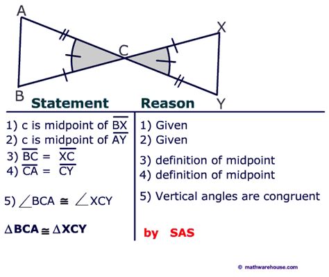 Side Angle Side Postulate For Proving Congruent Triangles Examples