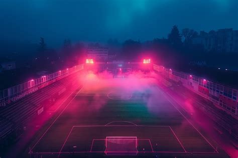 空のサッカースタジアムで空の空を眺める夢のような空想 無料の写真