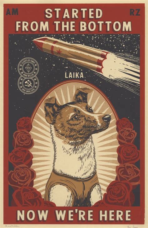 Laika 11x17 Screen Print I Designed And Screenprinted This With