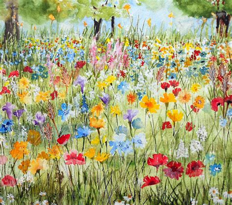 Watercolour Florals Wildflower Meadow