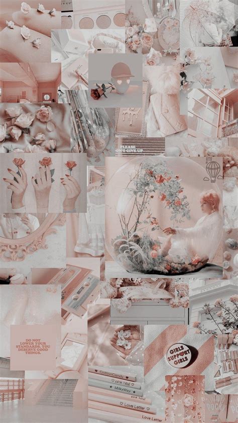 Light Pink Aesthetic Collage Wallpaper Laptop Pic Melon