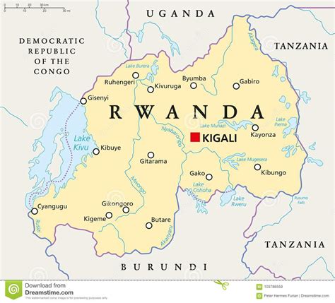 Rwanda Map Vector Illustration 37949774