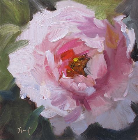 Linda Hunt Pretty In Pink Flower Art Painting Peony Painting
