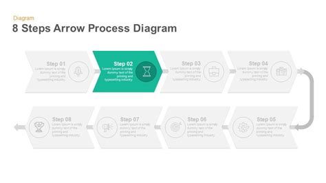 8 Steps Arrow Process Diagram Powerpoint Template And Keynote Slide Images
