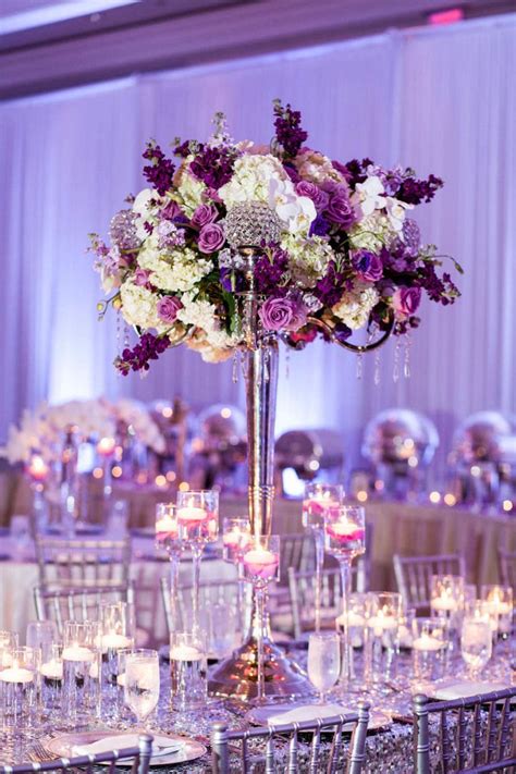 Lavish Purple Indian Wedding Ritz Carlton Sarasota Purple Wedding Centerpieces Purple