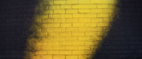 Download Wallpaper 2560x1080 Wall Brick Yellow Texture