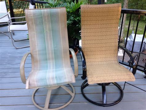 People use them for cookouts, ball games. Making and Installing new slings for Homecrest Style Patio ...