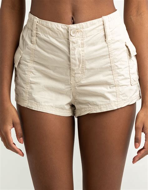 Bdg Urban Outfitters Y2k Womens Low Rise Poplin Shorts Cream Tillys