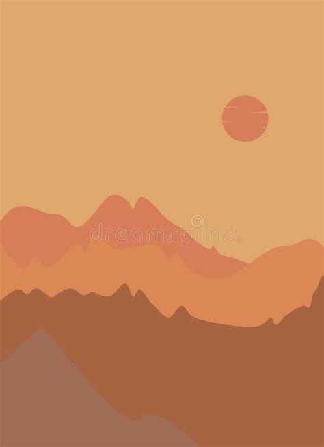 Abstract Contemporary Landscape Posters Modern Boho Background