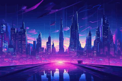 Cyberpunk City Street Sci Fi Wallpaper Illustration Par Saydurf