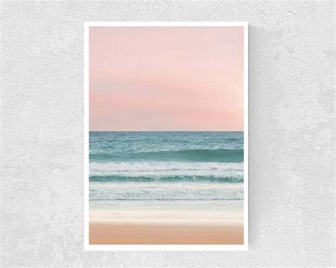 Blush Pink Beach Sunset Print With Free Delivery Saffa