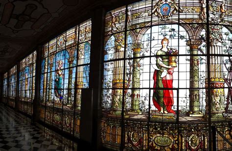 Stained Glass Window Chapultepec Castle Mexico City America Beaches