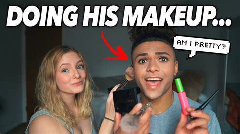 Doing My Boyfriends Makeup Hes So Cute Youtube