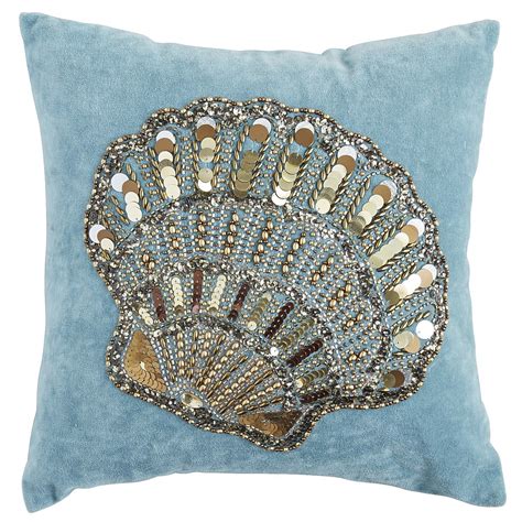 Coastal Beaded Embroidered Shell Pillow Pier 1 Imports Pillows