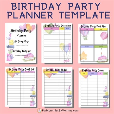 Printable Birthday Party Planner Etsy