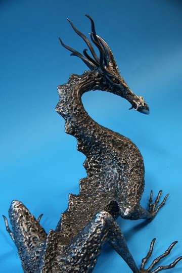 Large Welded Metal Dragon Sculpture