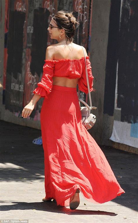 Emily Ratajkowski Stuns In Los Angeles Wearing Red Crop Top In 2022