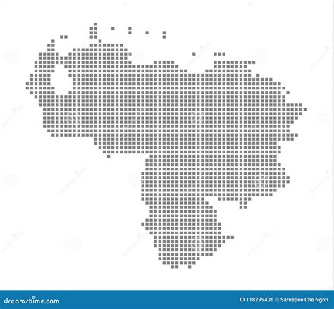 Pixel Map Of Venezuela Vector Dotted Map Of Venezuela Isolated On