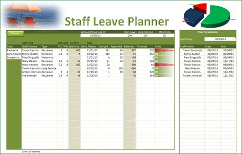 Annual Leave Staff Template Record Employee Annual Leave Record