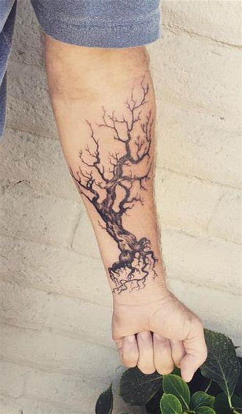 Mens Tattoo Ideas Dead Oak Tree Forearm At Tree Tattoo