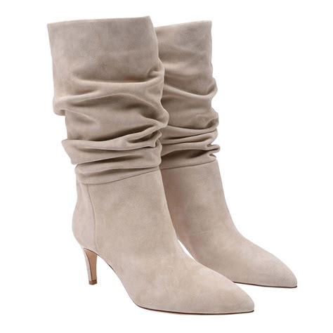 Paris Texas Slouchy Suede Boots Women Heeled Ankle Boots Flannels