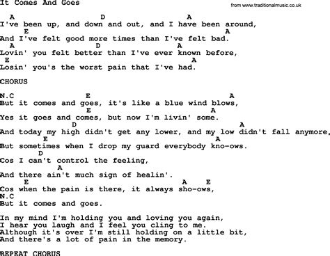 Johnny Cash Song It Comes And Goes Lyrics And Chords