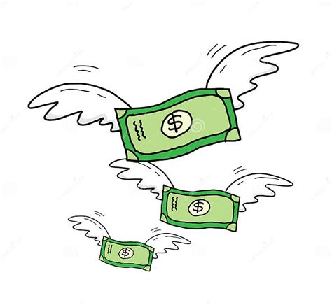 Group Of Dollar Money With Wings Flying Stock Vector Illustration Of