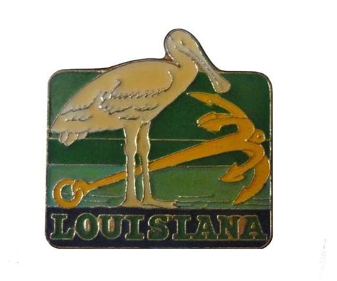 Louisiana State Vintage Enamel Pin Lapel Badge Brooch T Etsy