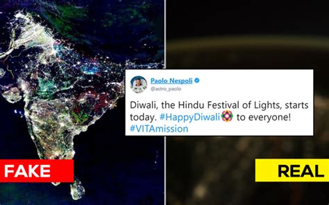 An Astronaut Shares A Pic Of India During Diwali From Space And This