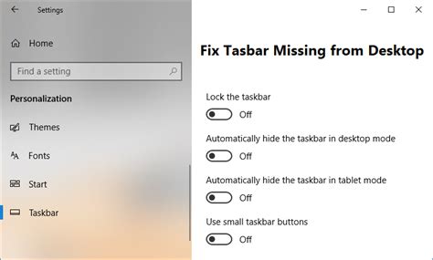 Fix Taskbar Disappeared From The Desktop Techcult