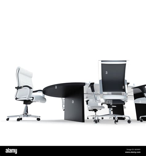 Table And Armchairs In Modern Office For Presentat Stock Photo Alamy