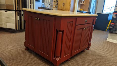 Moving Sale Red Kitchen Island Sold Braaten Cabinets