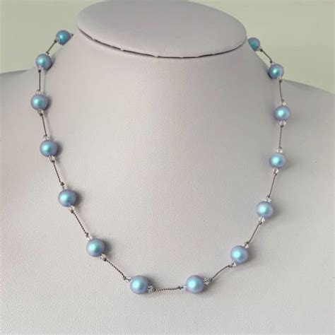 Swarovski Crystal Pearl Necklace Celestial Blue Love Your Rocks